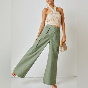 NWT Anthropologie avec les filles green floral pants size s